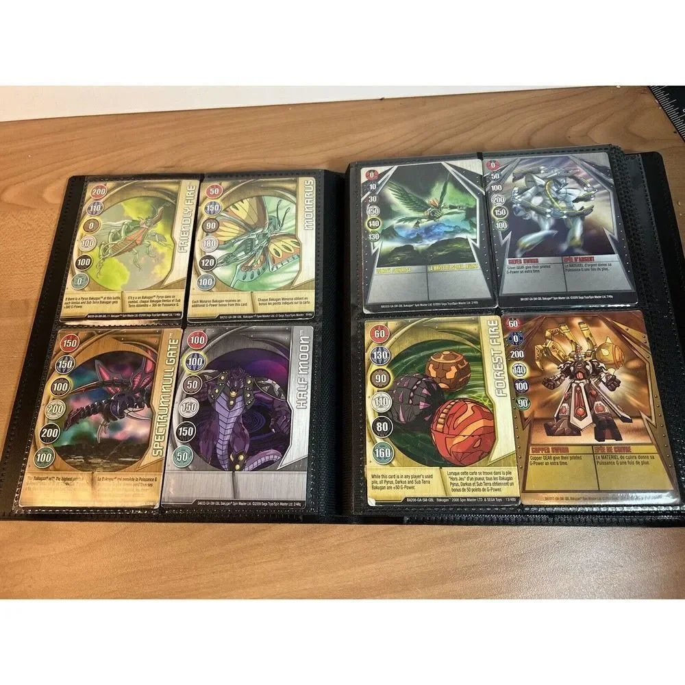 Collection Of Bakughan Trading Cards In Album